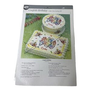 NWT Vintage Wilton 1991 Confetti Birthday Cake Decorating Kit